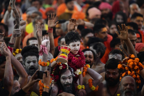 Flower shower on pilgrims