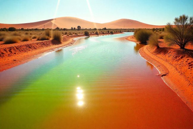 Rare Flooding Transforms Australian Desert into Temporary Wetland