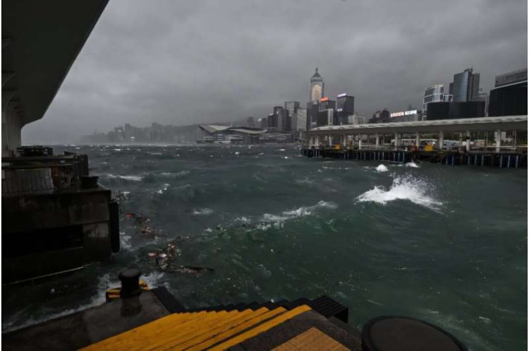 Typhoon Wipha Brings Strong Winds and Rain to Hong Kong