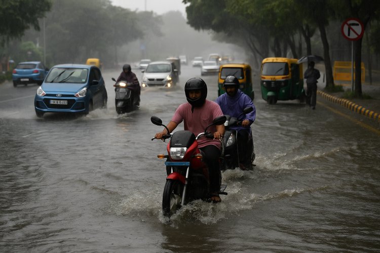 Heavy Rainfall Brings Relief and Chaos to Delhi Streets