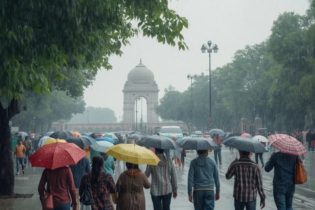 Pleasant Weather In Delhi-NCR As Showers Continue
