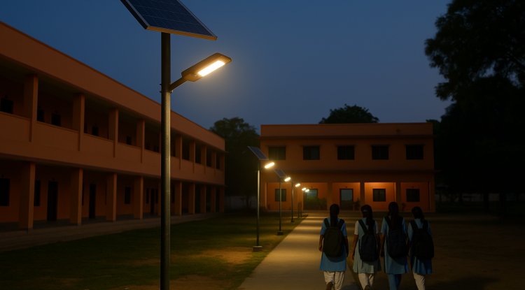 Dylect Set Up Solar Lighting to School in Vrindavan