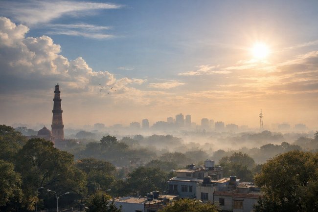 Unpredictable Weather in Delhi Brings Cold Winds and Sunny Afternoons
