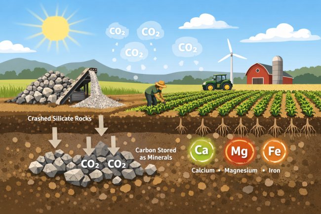 Study Finds Rock Dust Could Remove Up to 1 Gigaton of Carbon Annually