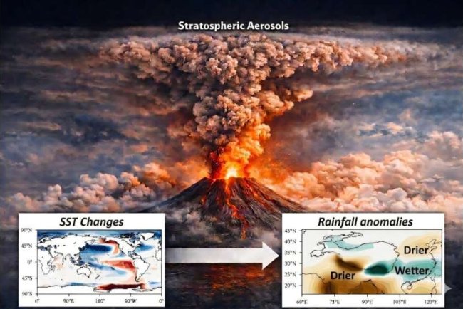 Volcanic Eruptions And Climate Cycles Together Shape Asian Monsoon, Study Finds