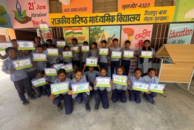 Students Participate in Tree Plantation and Water Awareness Drive in Sohna
