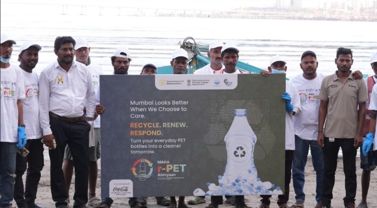 Maharashtra Holds PET Bottle Collection Drive at Dadar Beach Under Maha r-PET Abhiyaan