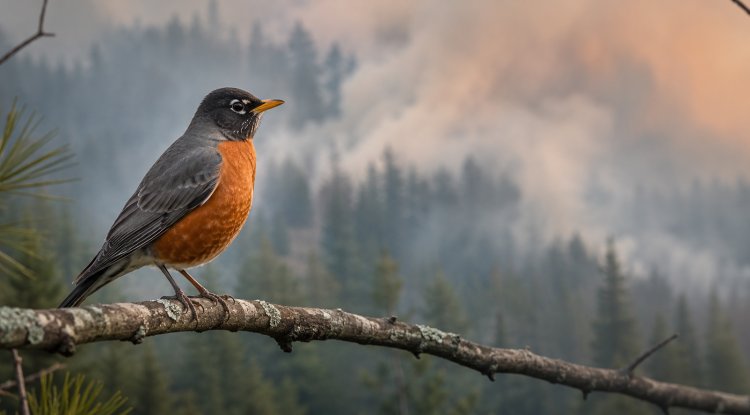 Wildfire Smoke Alters Robin Behaviour, Study Finds